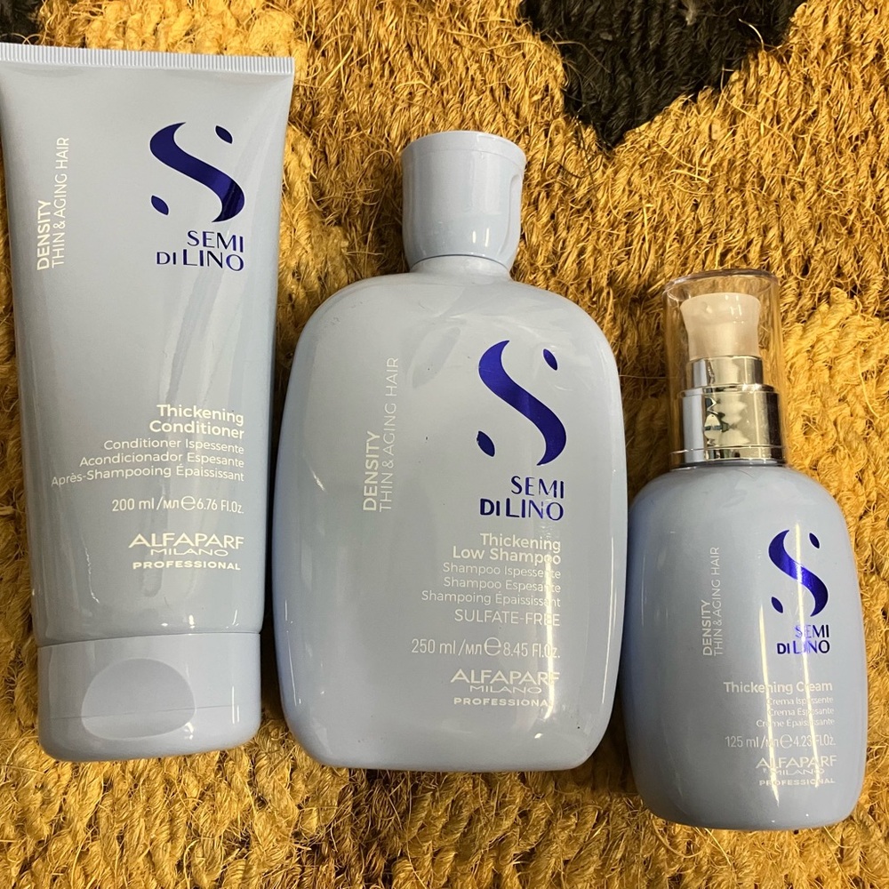 Alfaparf Milano Thickening Shampoo, Conditioner and treatment.